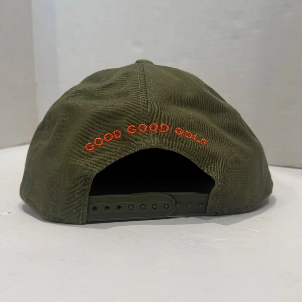 NEW Good Good Golf Country Club Rope Hat Mens Olive Green Snapback Patch Cap